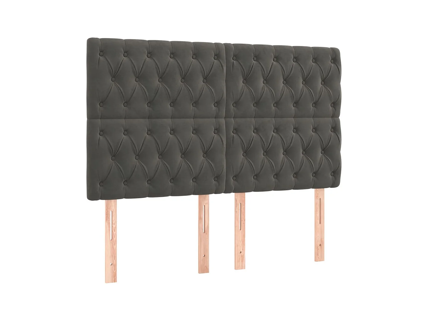 LED Kopfteil,Bettkopfteil Dunkelgrau 144x7x118/128 cm Samt -gkd46571