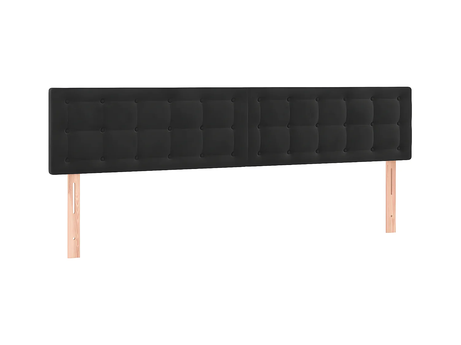 2 pcs Têtes de lit Noir 90x5x78/88 cm Velours PLO68140 BonneVie Meuble