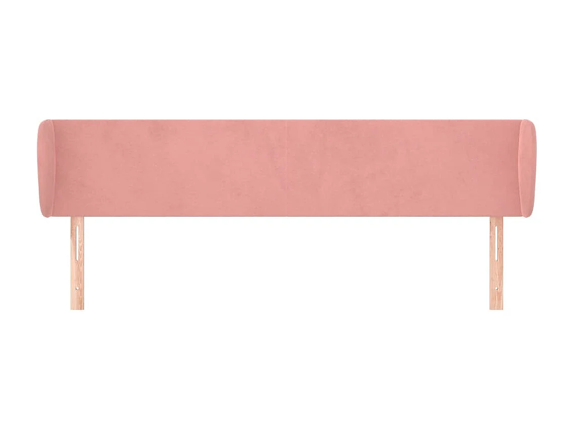 Tête de lit avec oreilles Rose 183x23x78/88 cm Velours POI37561 BonneVie Meuble