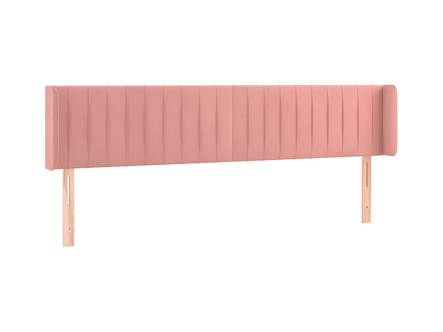 Testiera | Testata del letto ad Orecchio Rosa 163x16x78/88 cm in Velluto