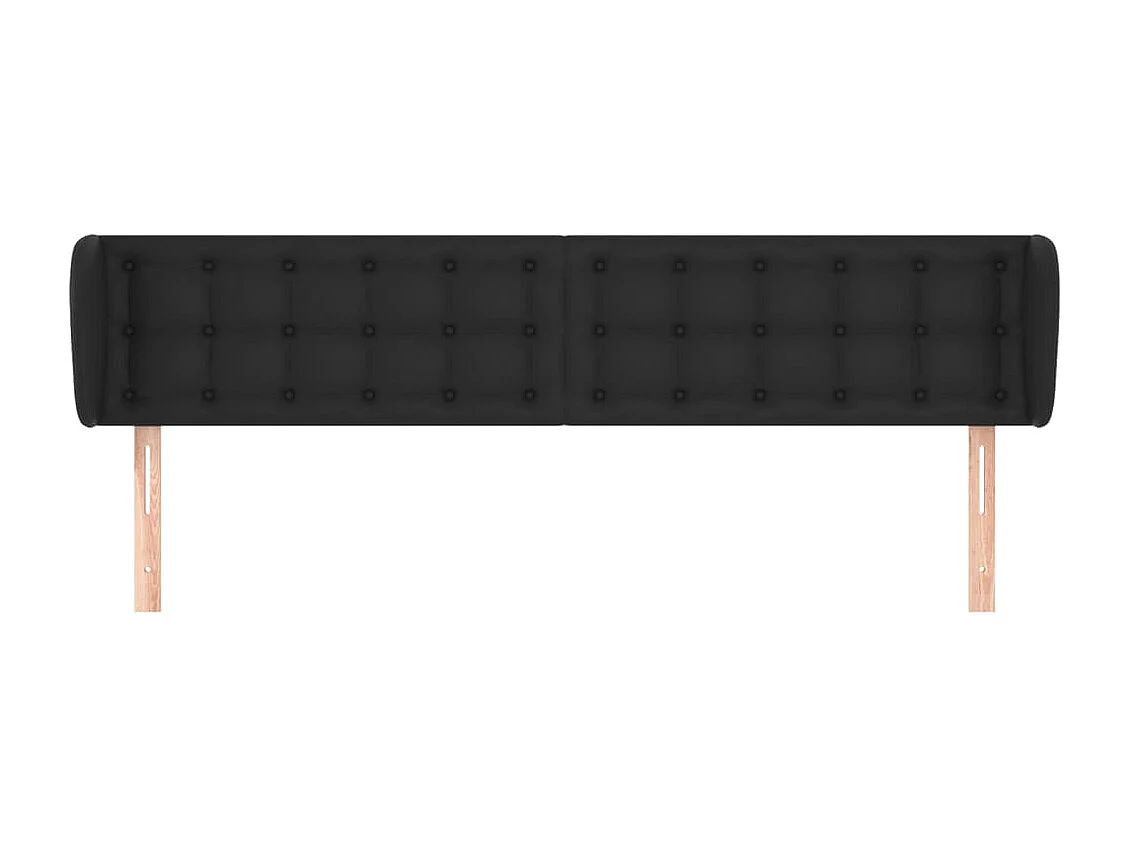 Tête de lit avec oreilles Noir 203x23x78/88 cm Similicuir POI77663 BonneVie Meuble