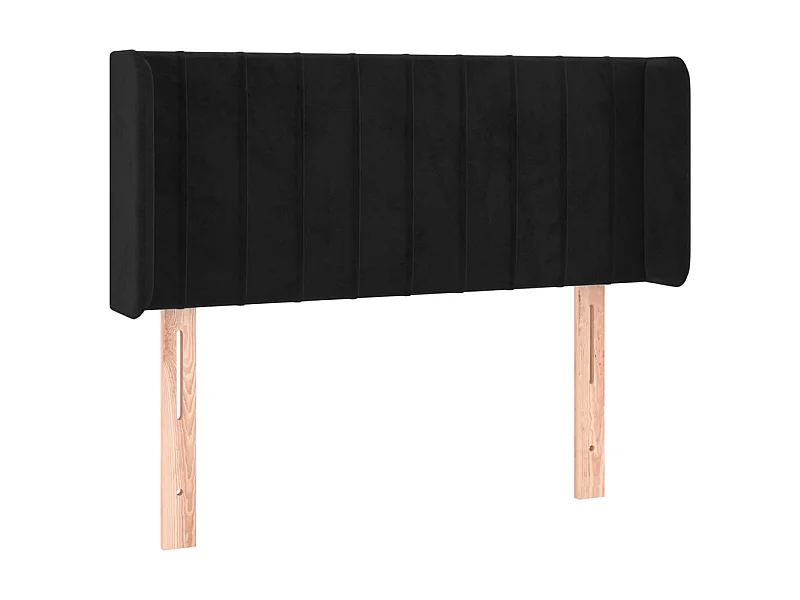 Tête de lit avec oreilles Noir 83x16x78/88 cm Velours POI83452 BonneVie Meuble