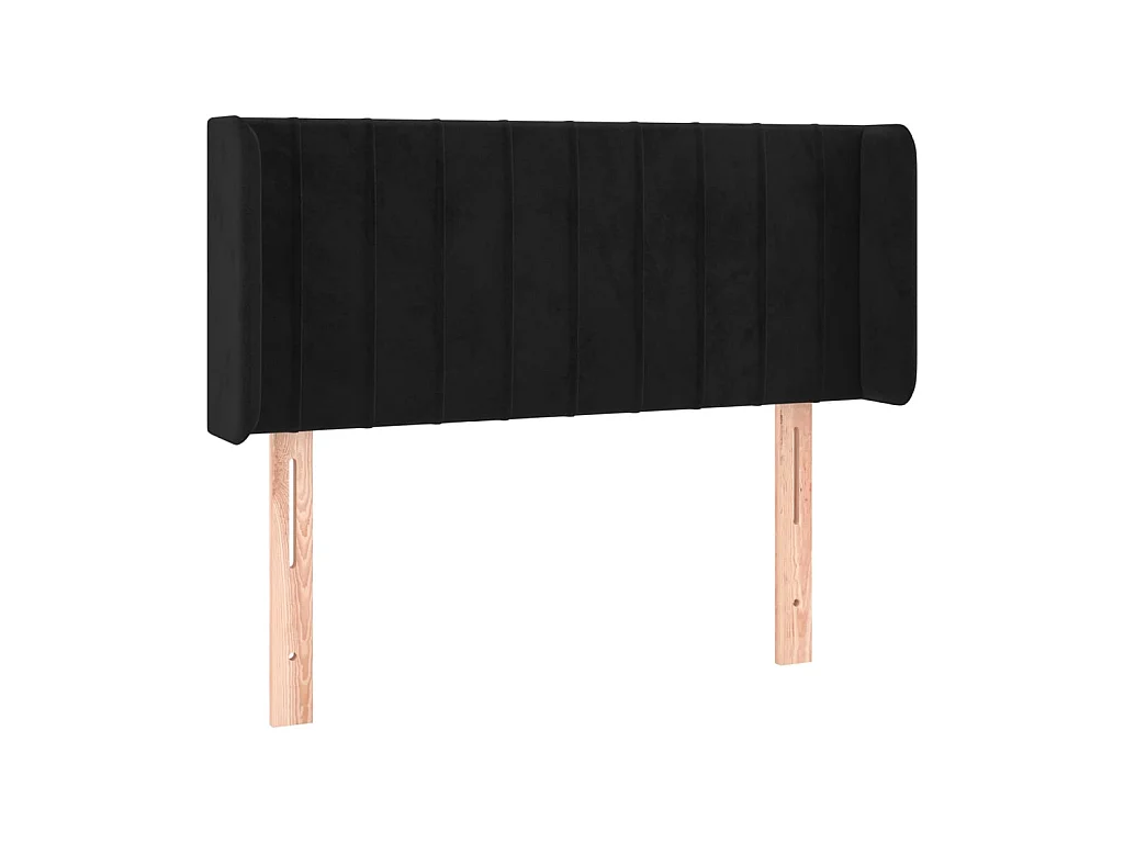 Tête de lit avec oreilles Noir 83x16x78/88 cm Velours POI83452 BonneVie Meuble
