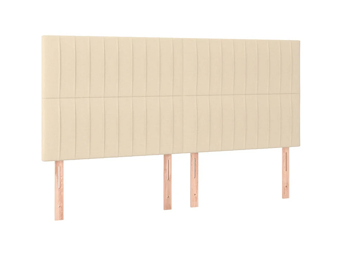 Têtes de lit 4 pcs Crème 100x5x78/88 cm Tissu POI59346 BonneVie Meuble