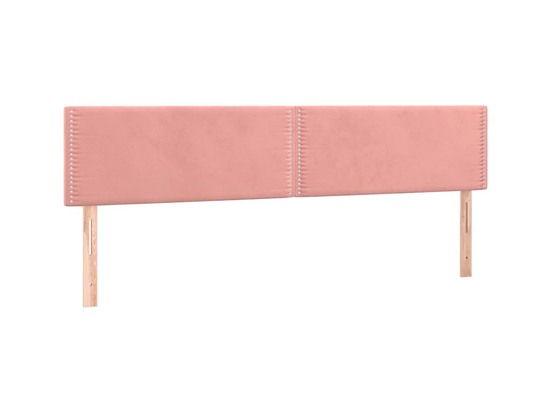 Têtes de lit 2 pcs Rose 90x5x78/88 cm Velours POI29623 BonneVie Meuble