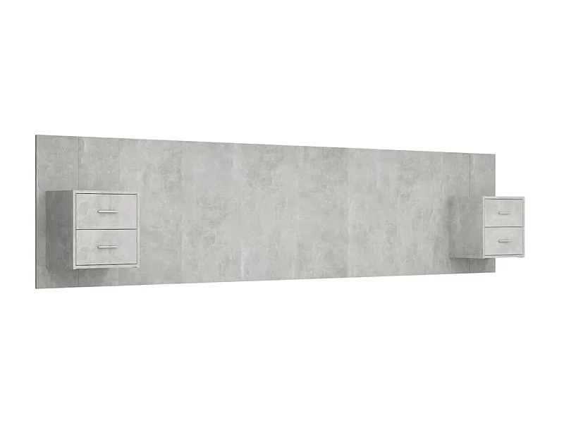Tête de lit avec armoires Gris béton Bois d'ingénierie POI39692 BonneVie Meuble