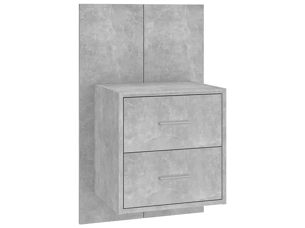 Tête de lit avec armoires Gris béton Bois d'ingénierie POI39692 BonneVie Meuble