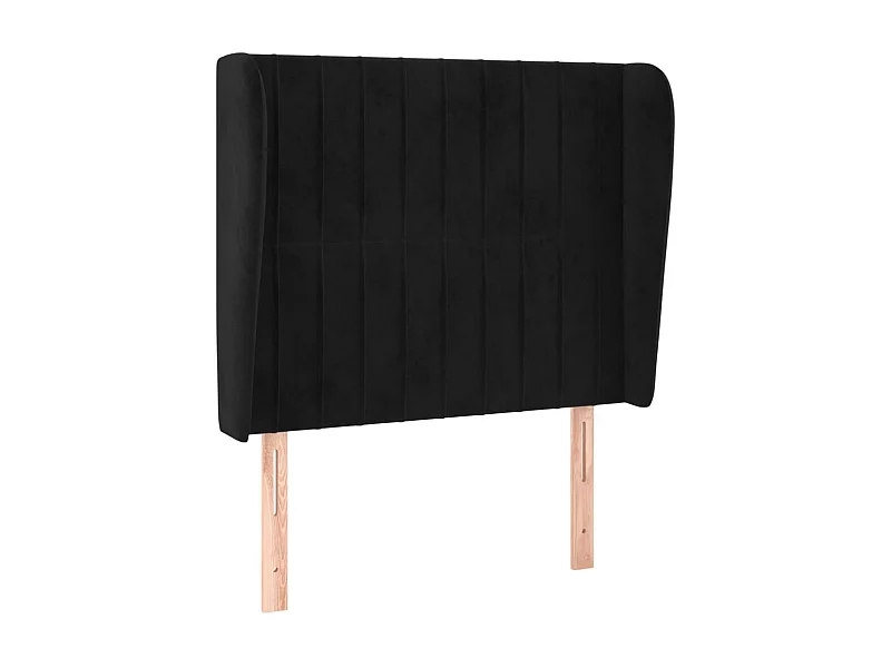 Kopfteil,Bettkopfteil mit Ohren Schwarz 83x23x118/128 cm Samt -gkd811441