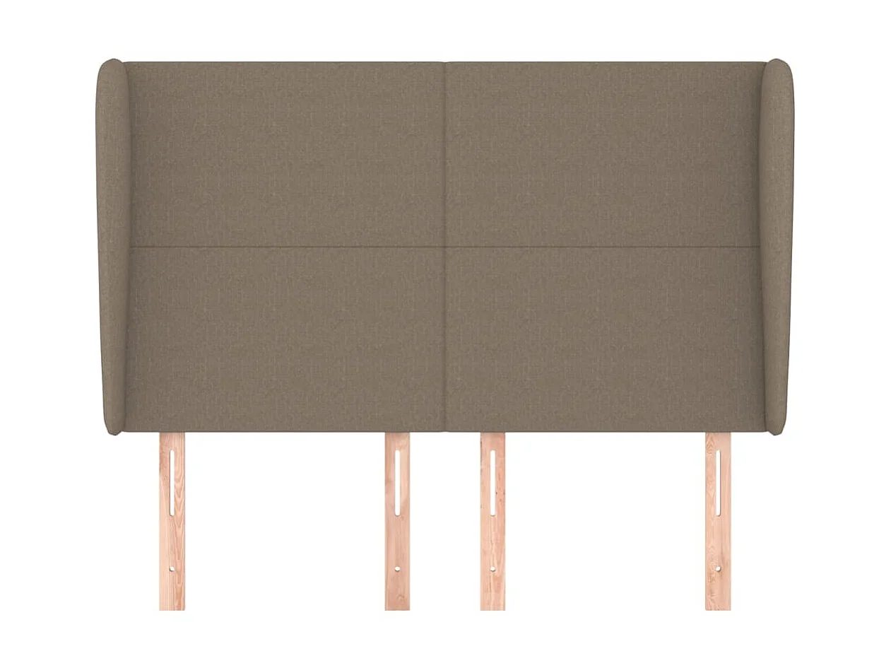 Tête de lit avec oreilles Taupe 147x23x118/128 cm Tissu POI89898 BonneVie Meuble