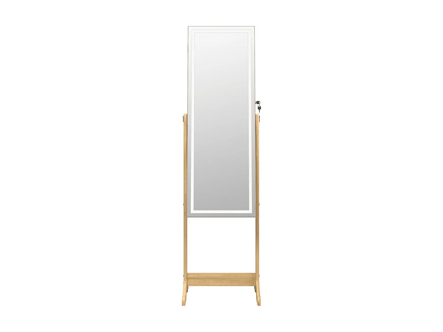 Armoire à bijoux miroir avec lumières LED sur pied OFR78666 BonneVie Meuble