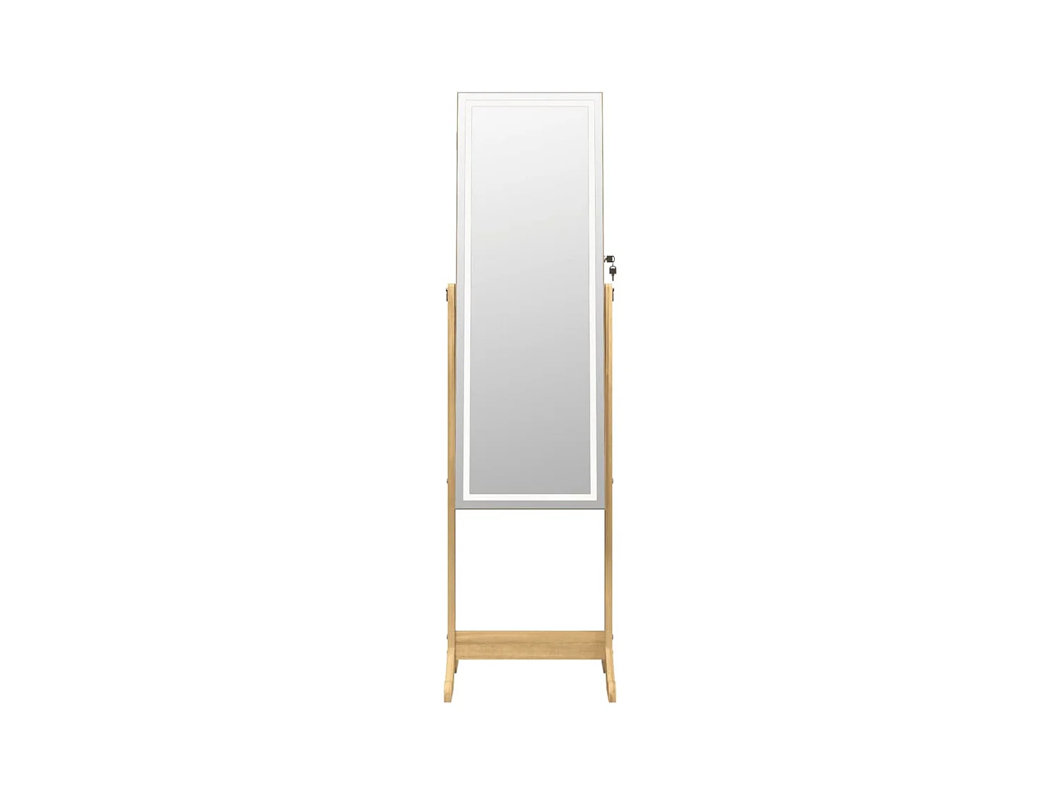 Armoire à bijoux miroir avec lumières LED sur pied OFR78666 BonneVie Meuble