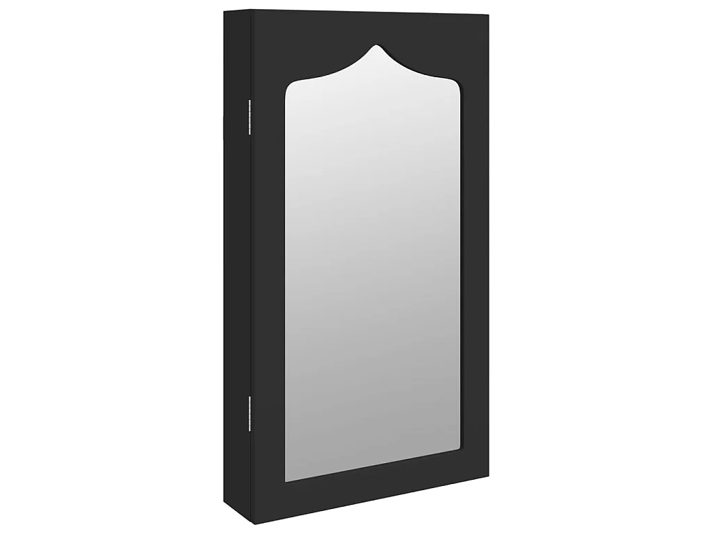 Armoire à bijoux avec miroir murale noir 37,5x10x67 cm OFR99560 BonneVie Meuble