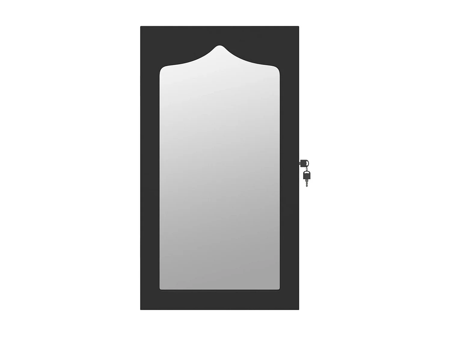 Armoire à bijoux avec miroir murale noir 37,5x10x67 cm OFR99560 BonneVie Meuble