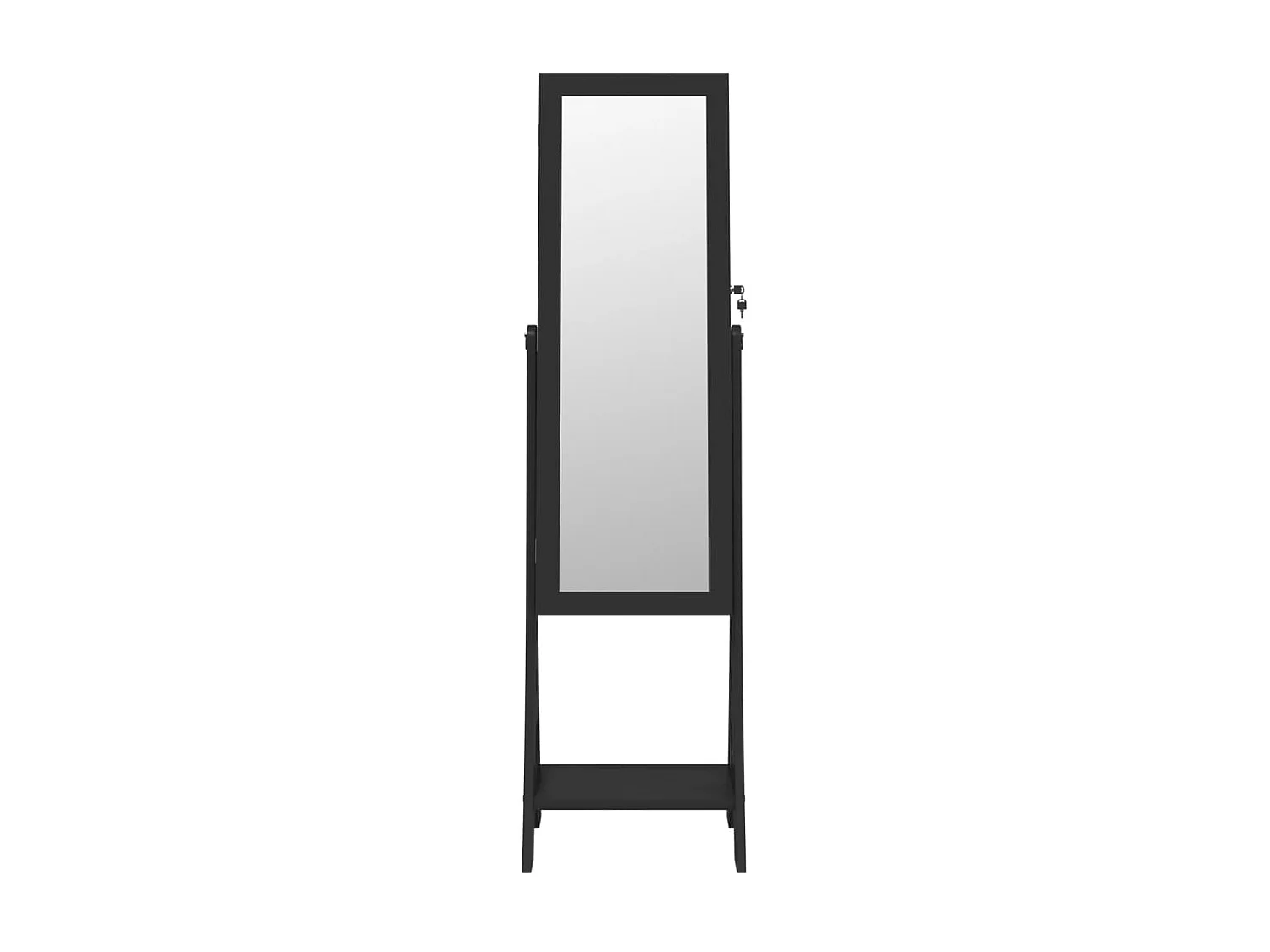 Armoire à bijoux miroir avec lumières LED sur pied noir OFR49519 BonneVie Meuble