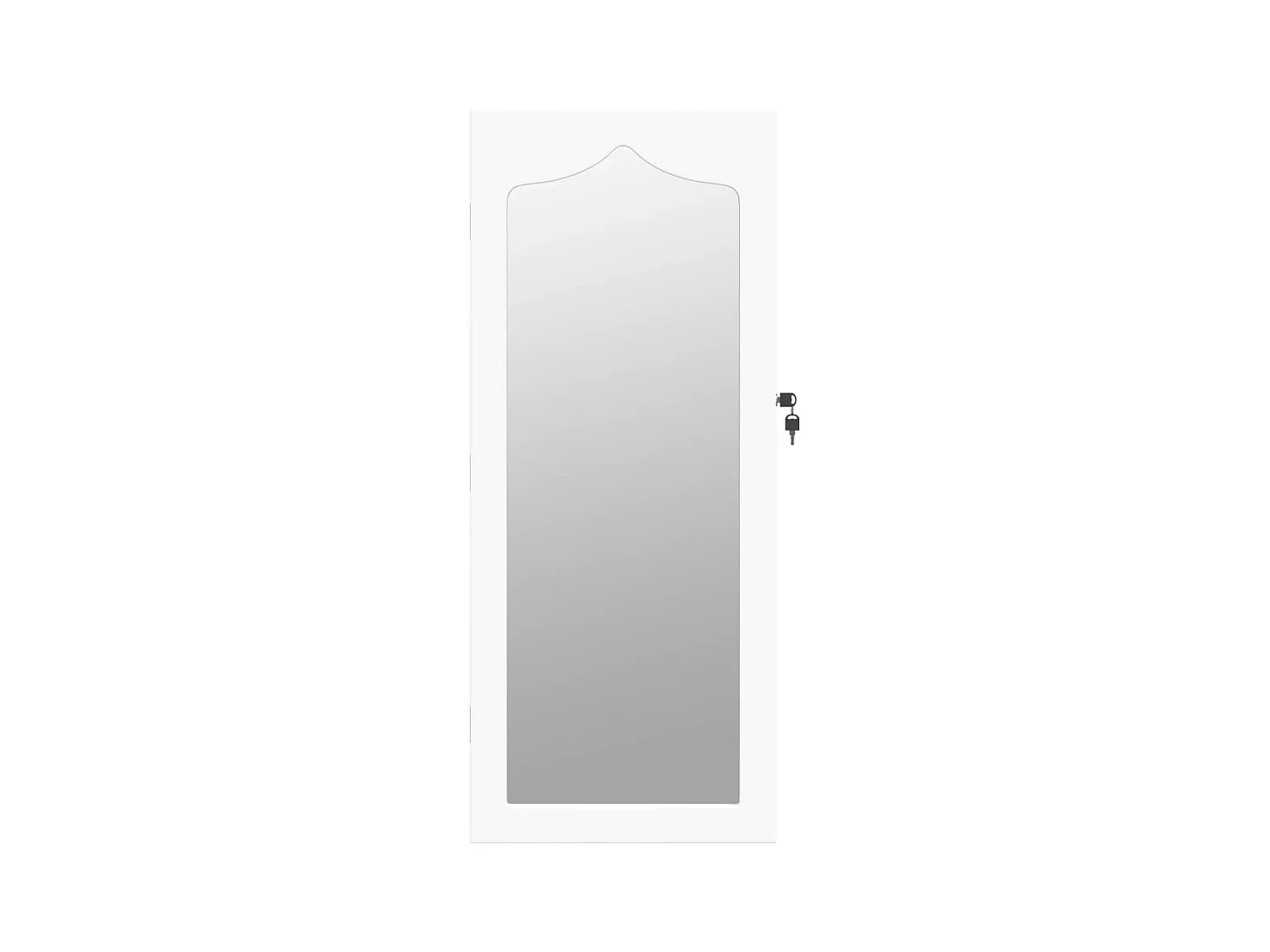 Armadio Portagioie con Specchio a Muro Bianco 37,5x10x90 cm CFW41196