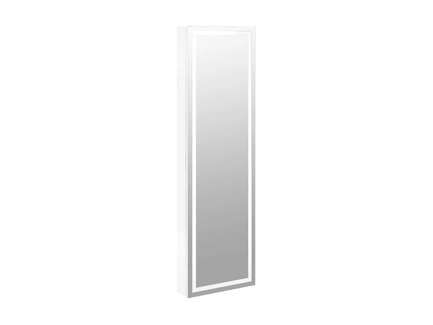 Armoire à bijoux avec miroir et éclairage LED mural blanc OFR47000 BonneVie Meuble