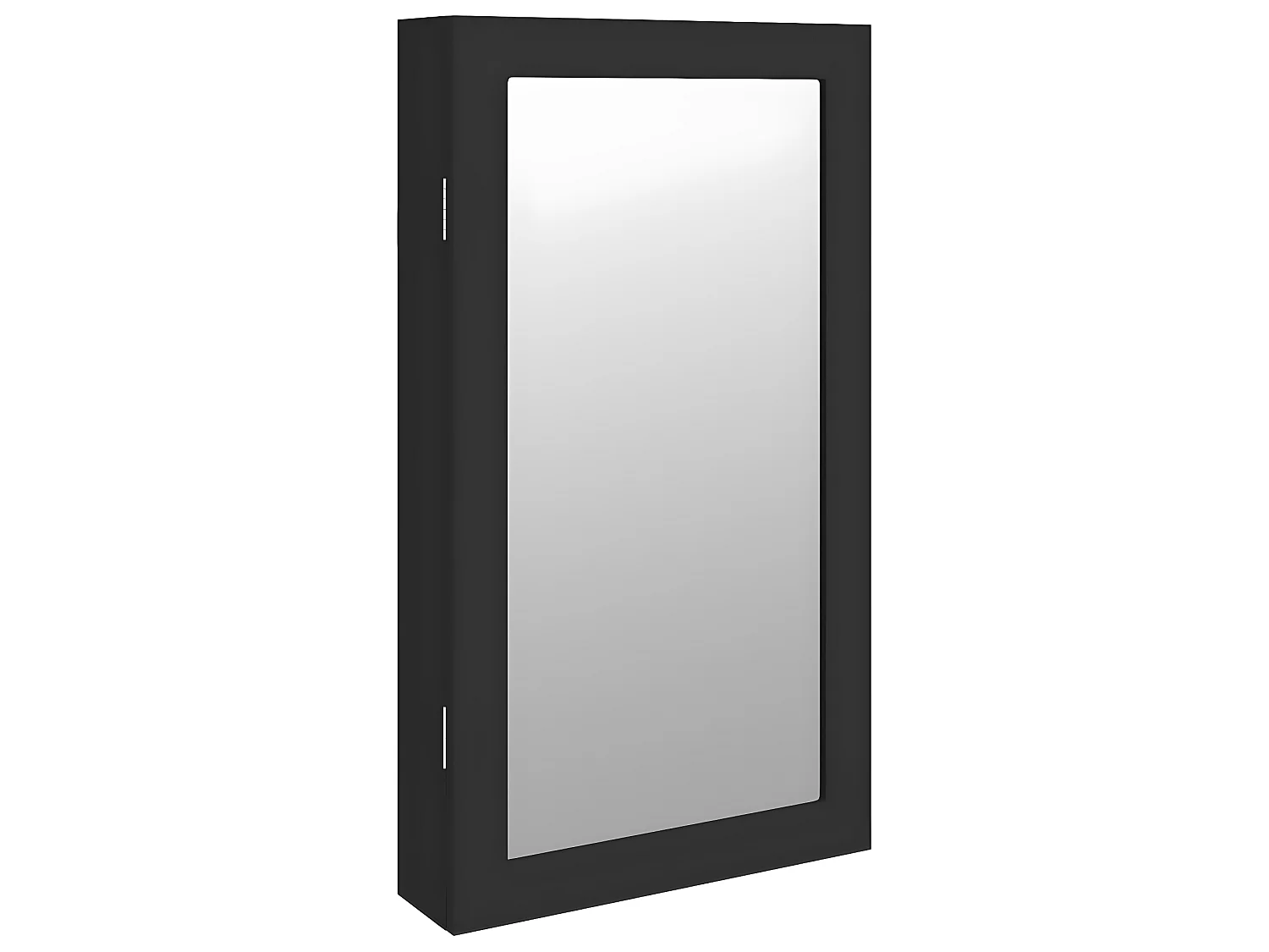 Armoire à bijoux avec miroir et éclairage LED mural noir OFR42009 BonneVie Meuble