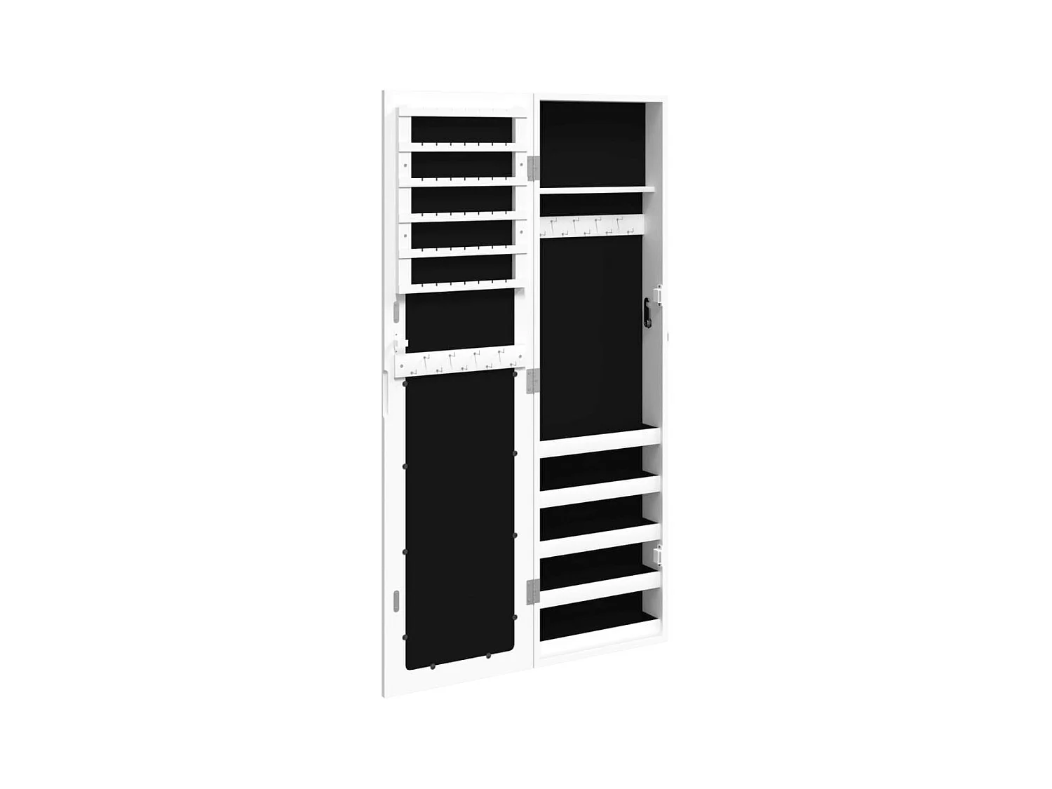 Armadio Portagioie con Specchio a Muro Bianco 30x8,5x106 cm CFW66531