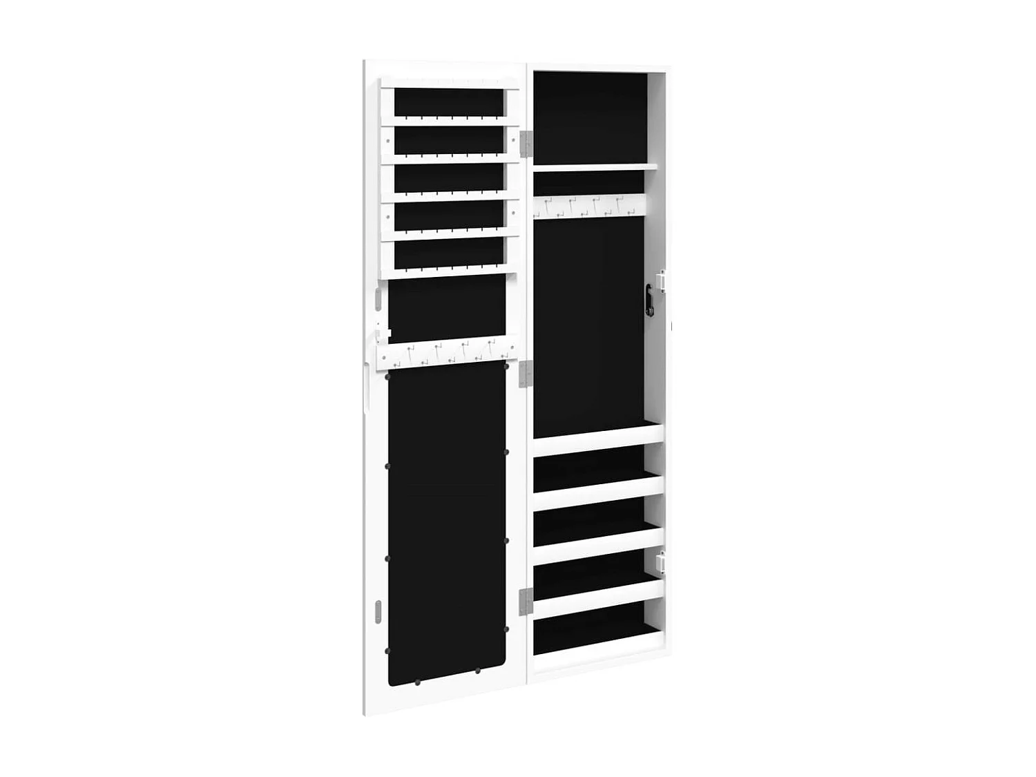 Armoire à bijoux avec miroir murale blanc 30x8,5x106 cm OFR19297 BonneVie Meuble