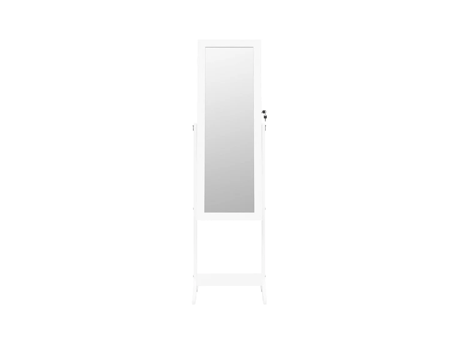 Armadietto Portagioie a Specchio Luci a LED Autoportante Bianco CFW55743