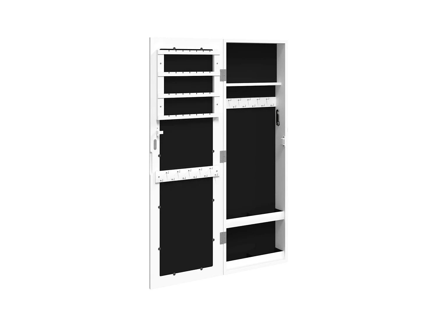 Armadio Portagioie con Specchio a Muro Bianco 30x8,5x90 cm CFW77831