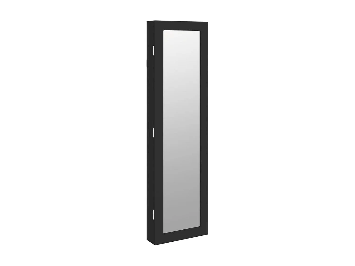 Armoire à bijoux avec miroir murale noir 30x8,5x106 cm OFR60727 BonneVie Meuble