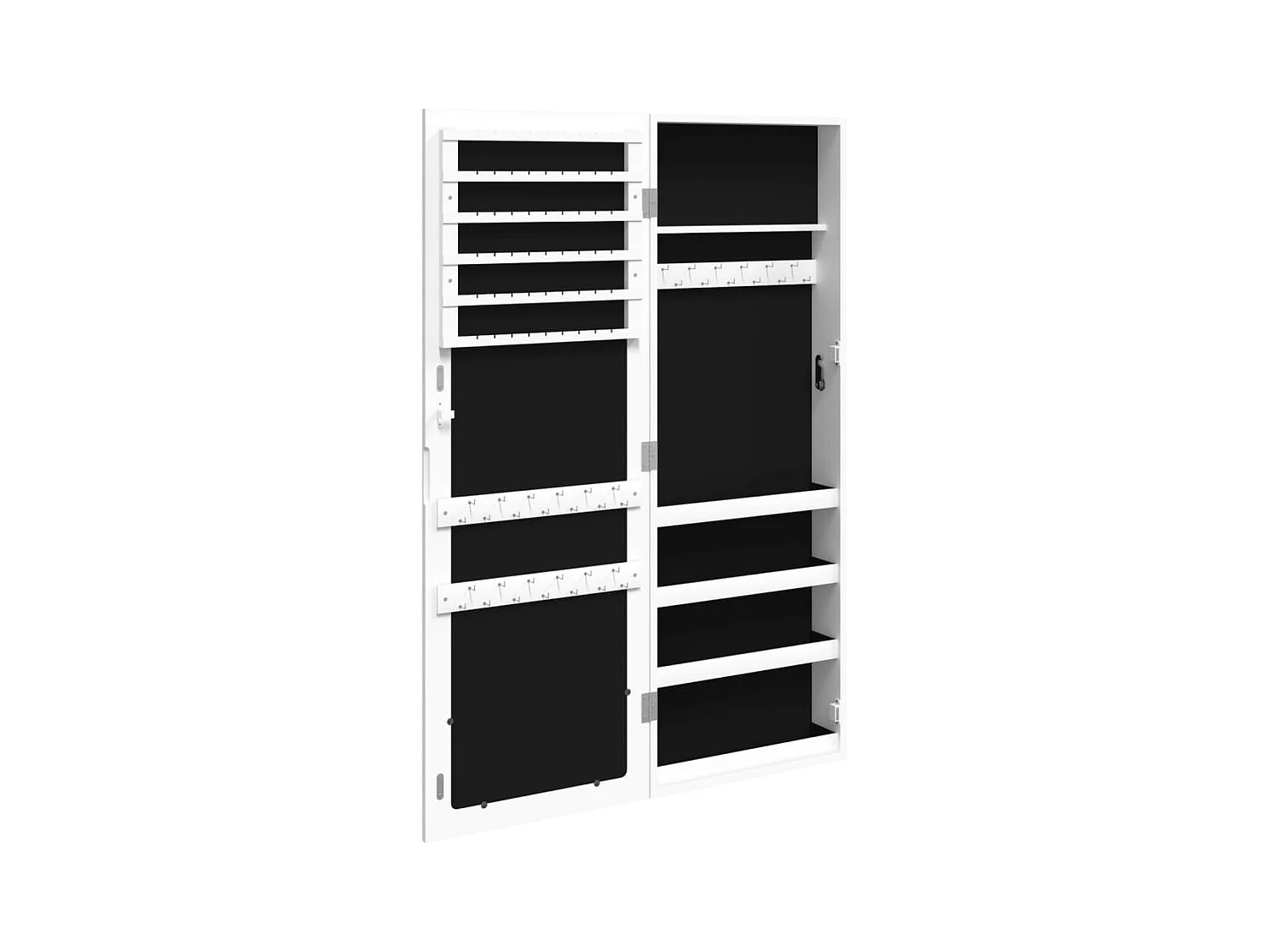 Armadio Portagioie con Specchio a Muro Bianco 37,5x10x106 cm CFW33849