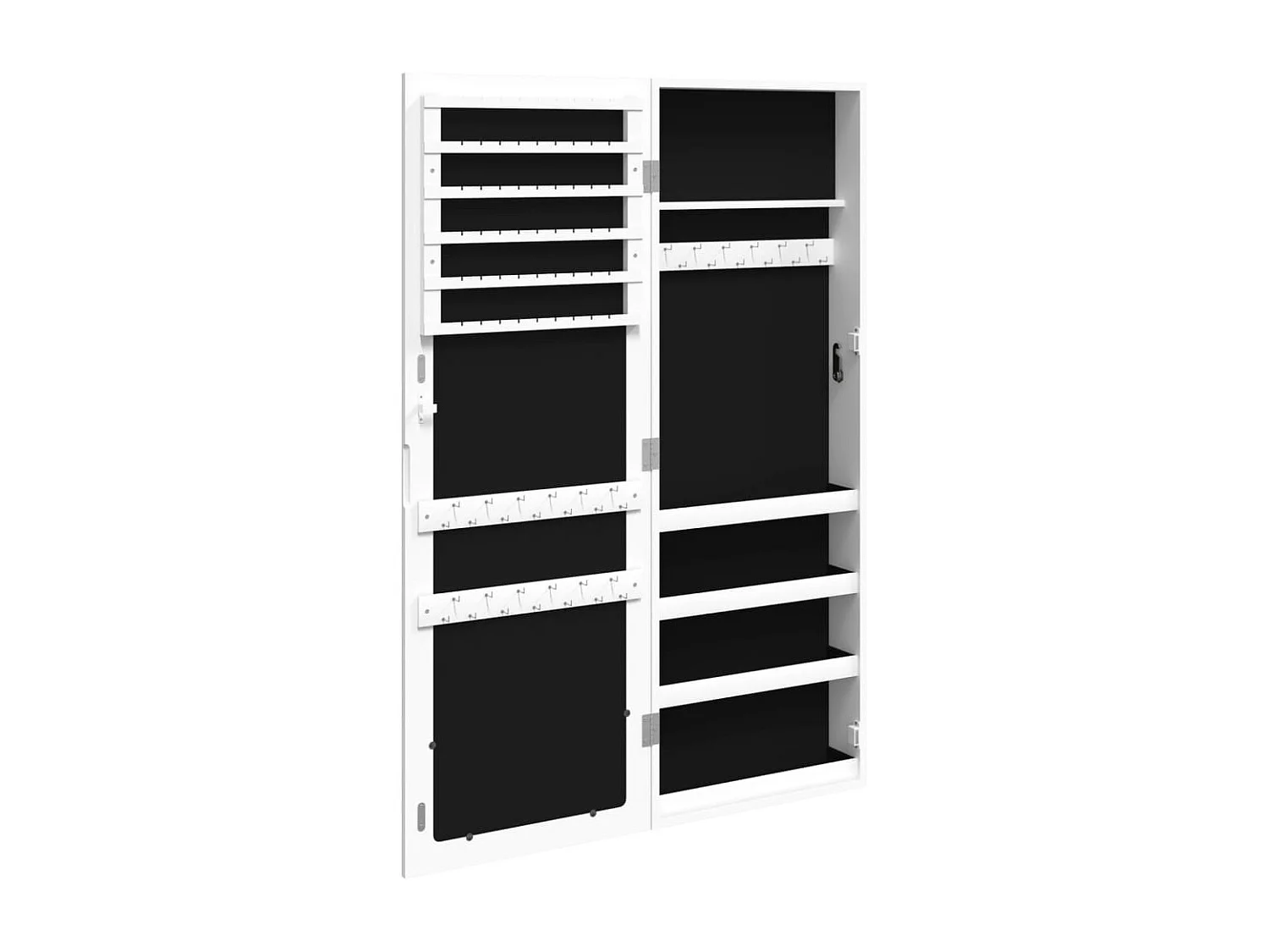 Armoire à bijoux avec miroir murale blanc 37,5x10x106 cm OFR15982 BonneVie Meuble