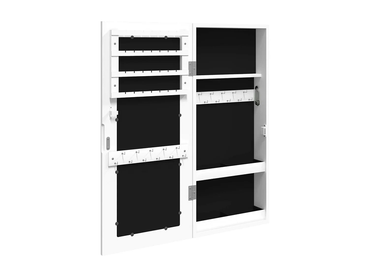 Espejo con joyero de pared blanco 30x8,5x67 cm ES149351