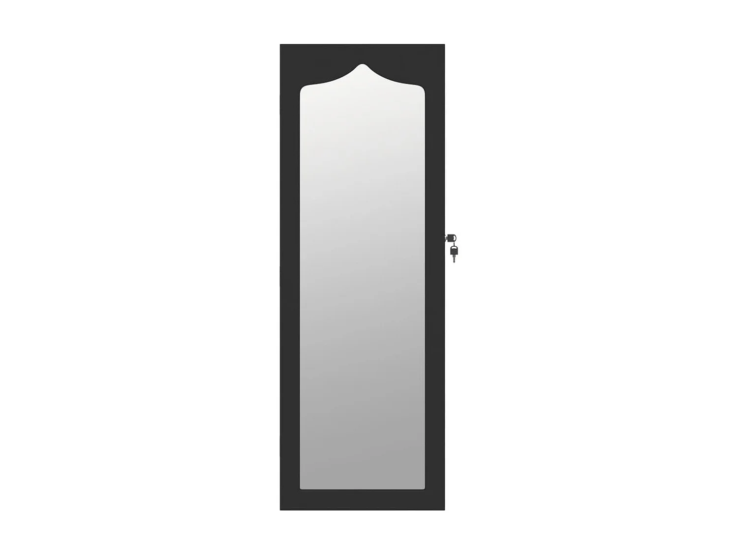 Armoire à bijoux avec miroir murale noir 37,5x10x106 cm OFR33598 BonneVie Meuble