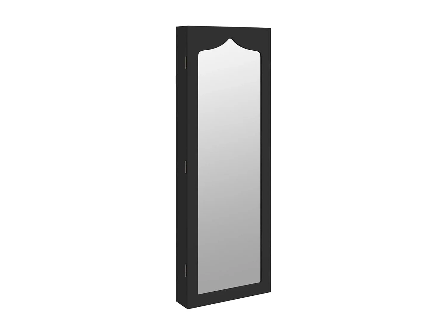 Armoire à bijoux avec miroir murale noir 37,5x10x106 cm OFR33598 BonneVie Meuble