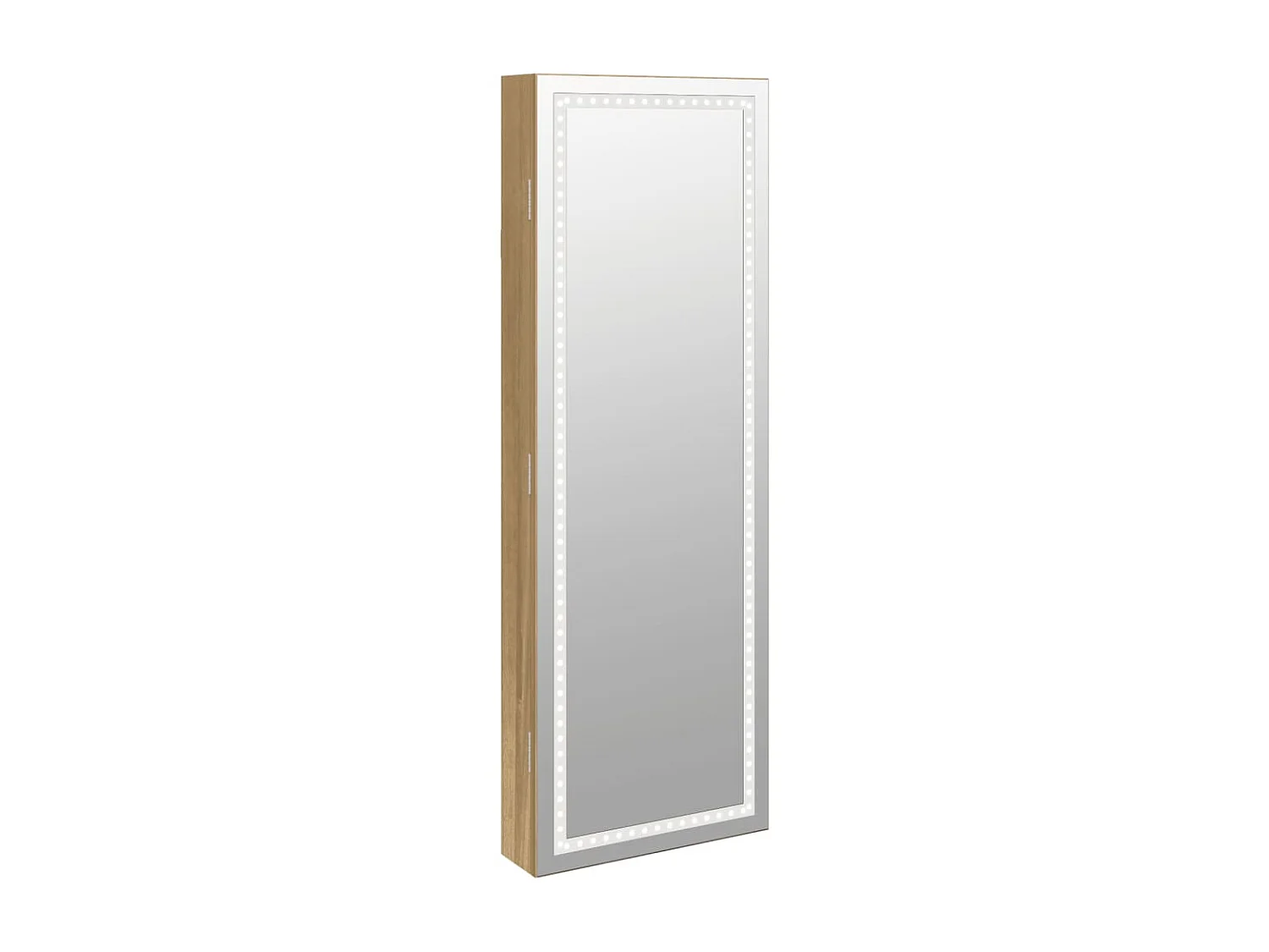 Armoire à bijoux avec miroir et éclairage LED mural OFR67781 BonneVie Meuble