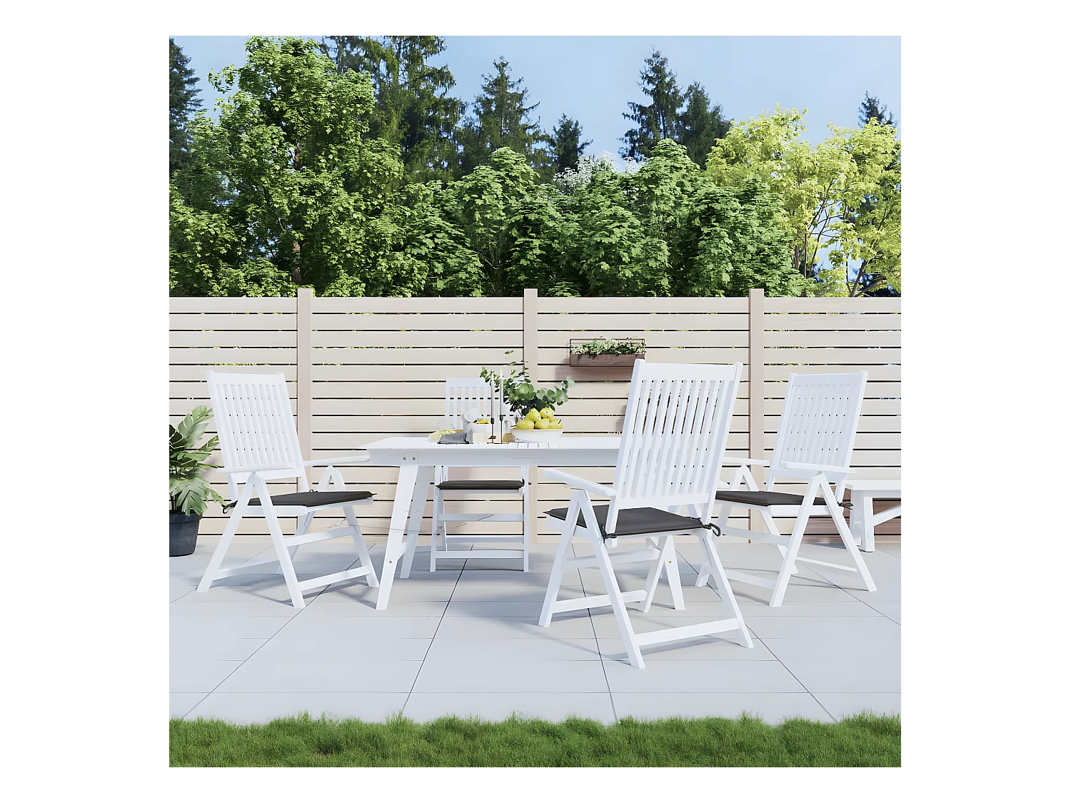 Tuinstoelkussens 4 st 40x40x3 cm oxford stof antracietkleurig NL675695