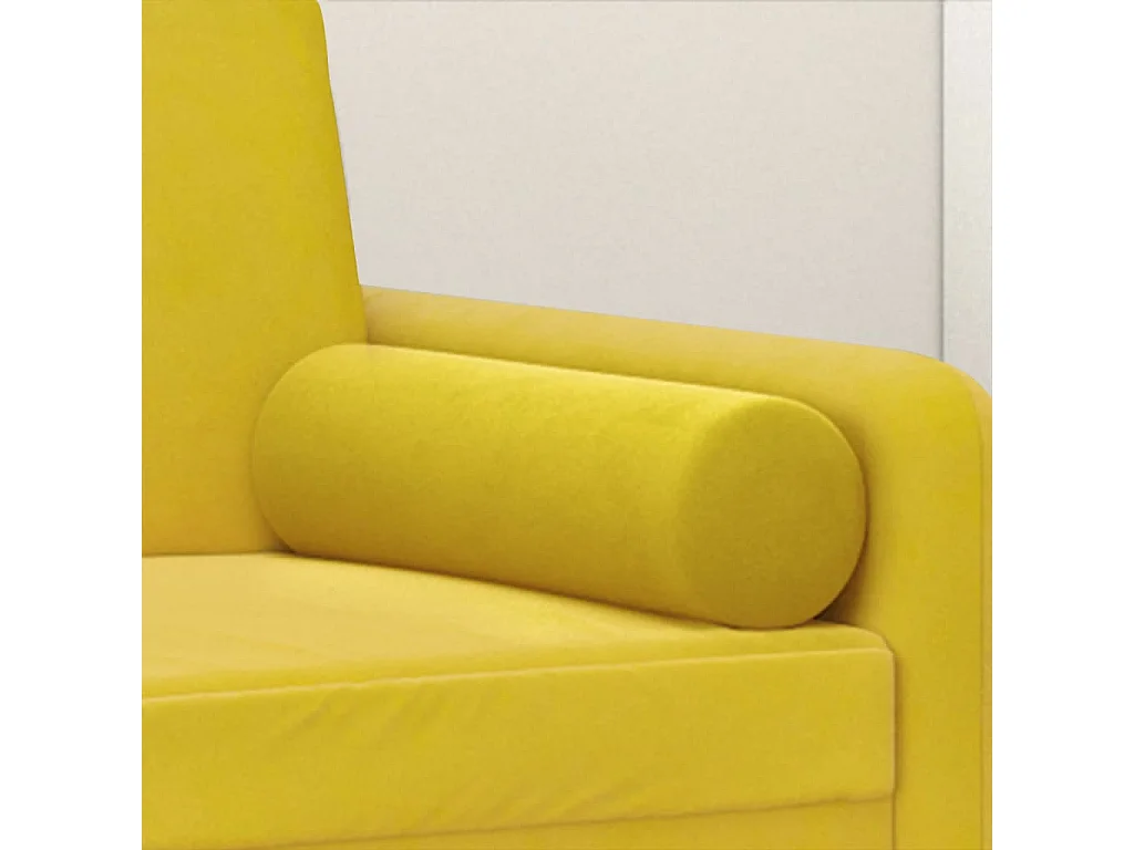 Coussins décoratifs 2 pcs Jaune Ø15x50 cm Velours OFR29047