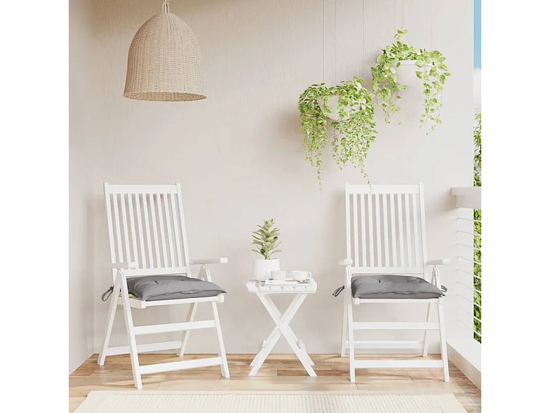 Almofadões de cadeira 2 pcs 40x40x7 cm tecido oxford cinza PT511653