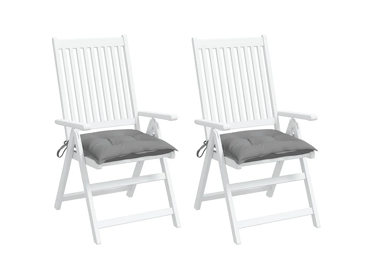 Stoelkussens 2 st 40x40x7 cm oxford stof grijs NL568924