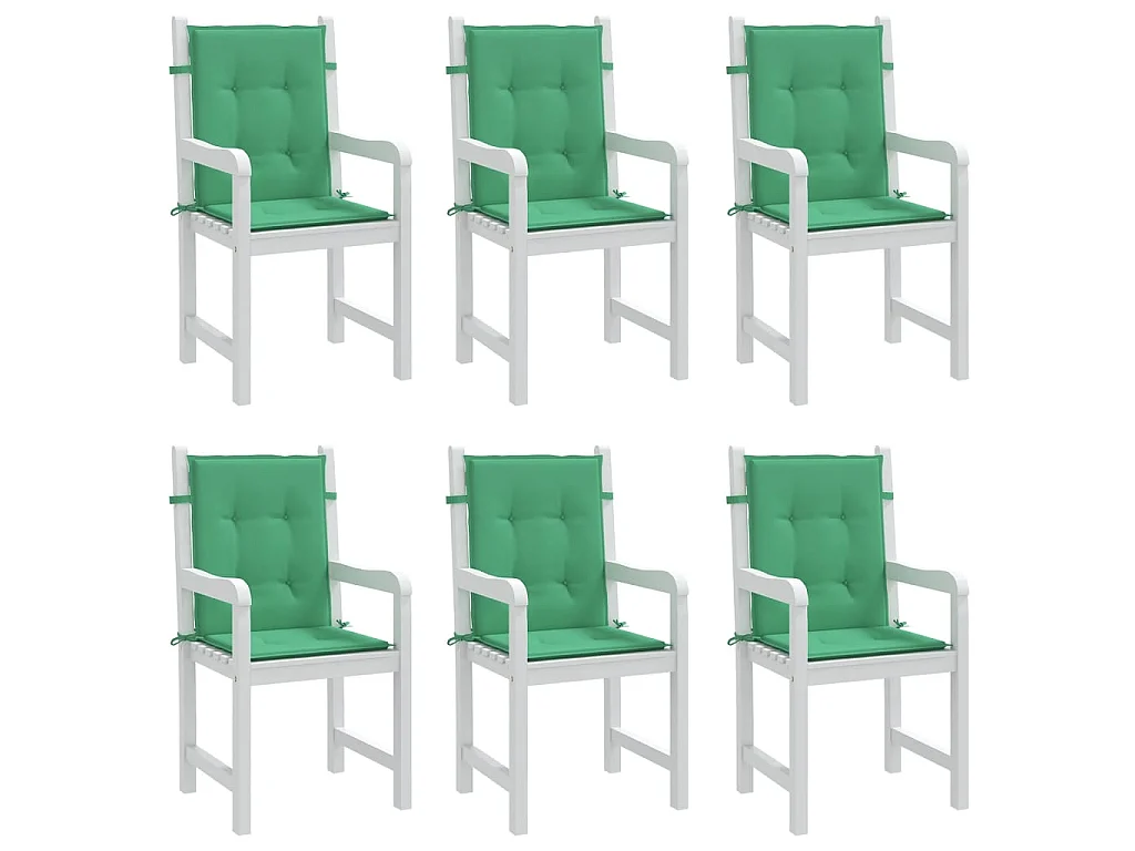 Coussins de chaise de jardin à dossier bas Lot de 6 vert OFR67422