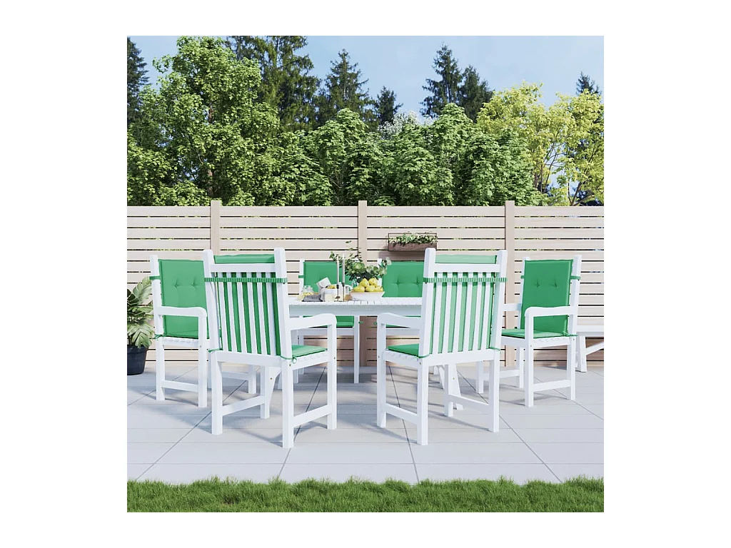 Coussins de chaise de jardin à dossier bas Lot de 6 vert OFR67422