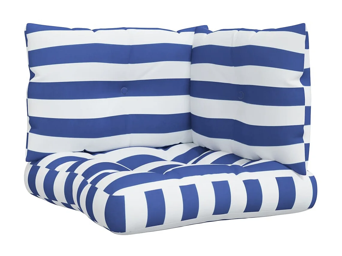 Coussins de palette 3 pcs rayures bleues/blanches tissu oxford OFR41106