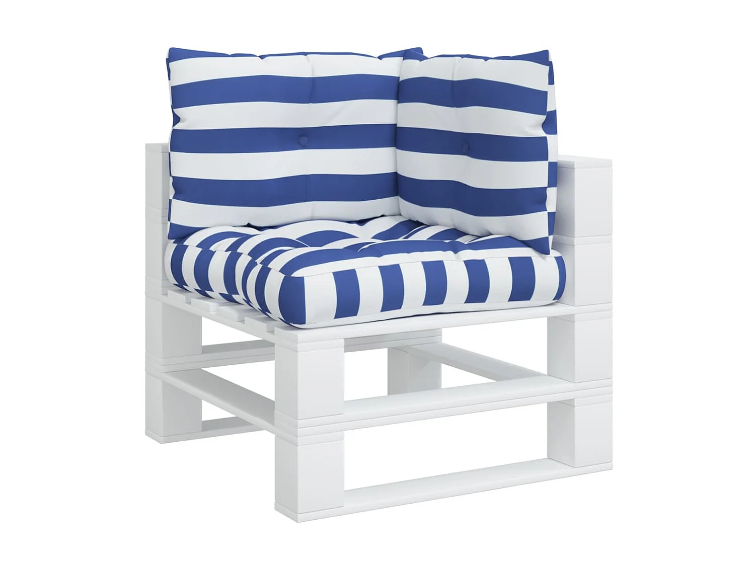 Coussins de palette 3 pcs rayures bleues/blanches tissu oxford OFR41106