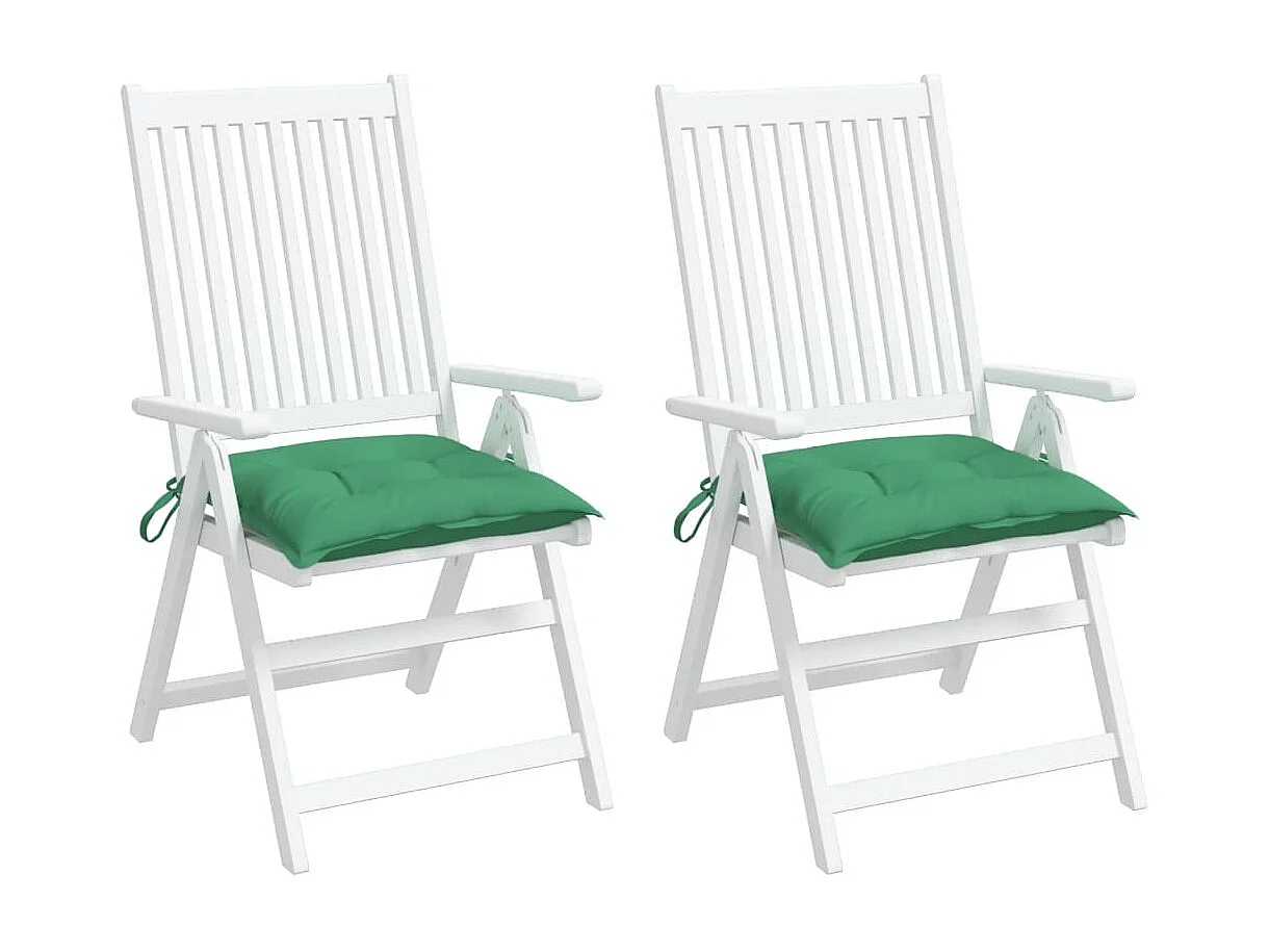 Coussins de chaise 2 pcs vert 40x40x7 cm tissu oxford OFR82747