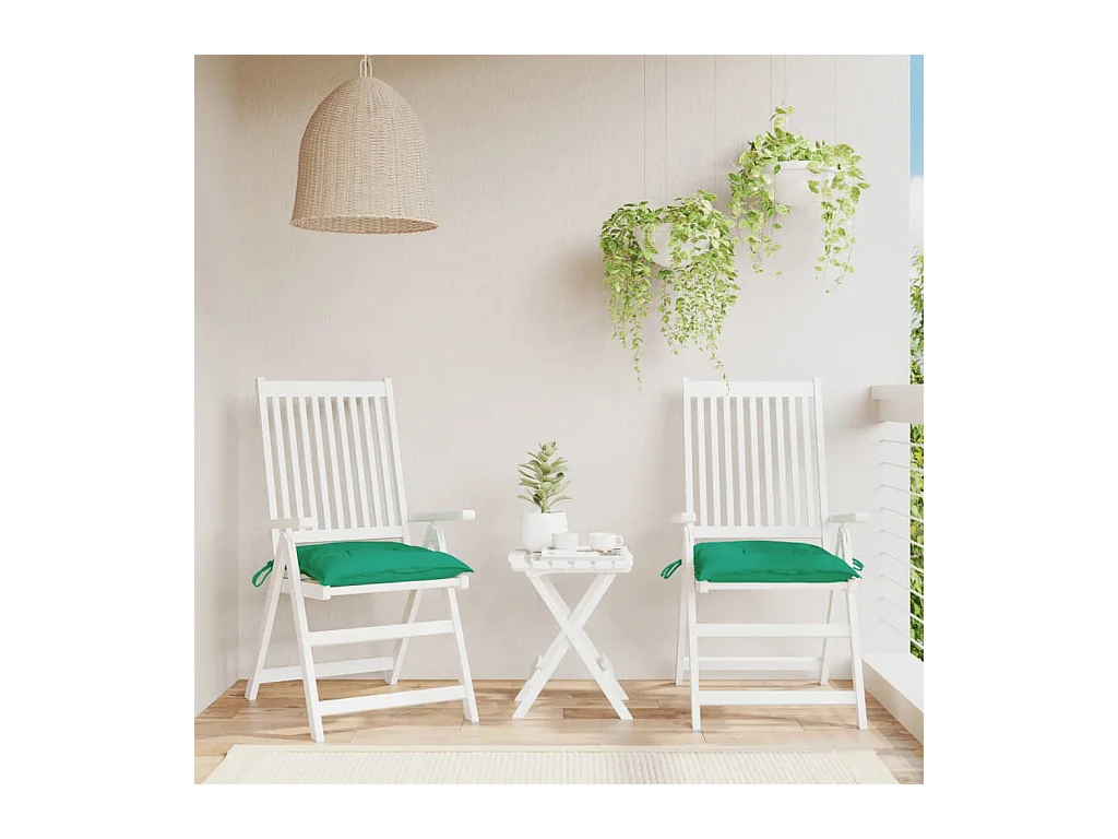 Coussins de chaise 2 pcs vert 40x40x7 cm tissu oxford OFR82747