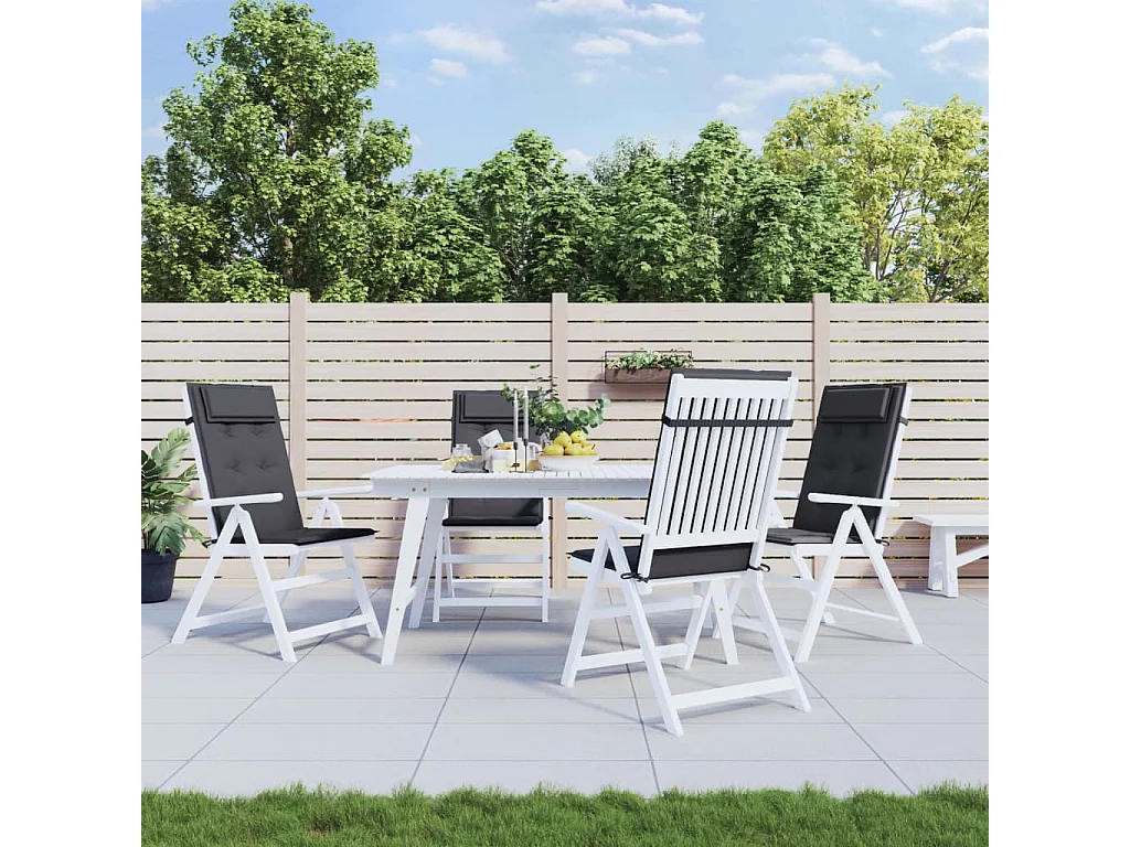 Coussins de chaise à dossier haut Lot de 4 anthracite OFR23469