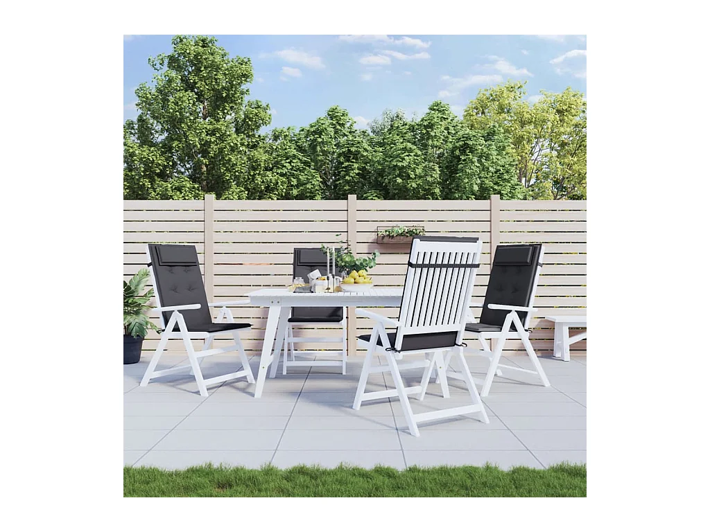 Coussins de chaise à dossier haut Lot de 4 anthracite OFR23469