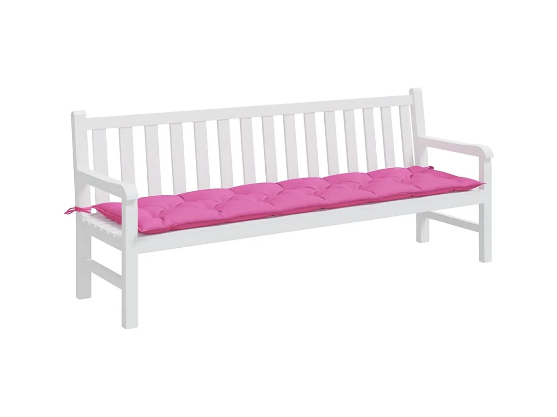 Coussin de banc de jardin rose 200x50x7 cm tissu OFR45164