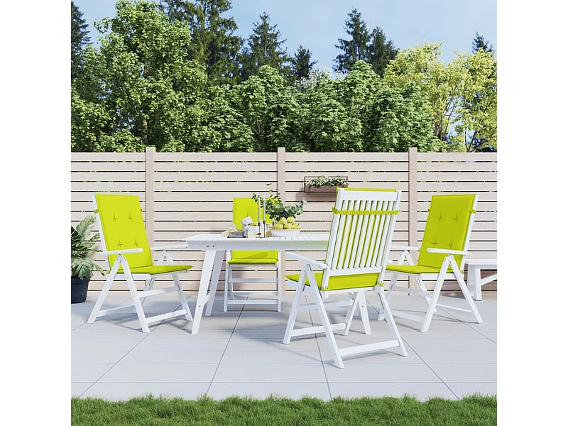Coussins de chaise de jardin à dossier haut Lot de 4 vert vif OFR51442