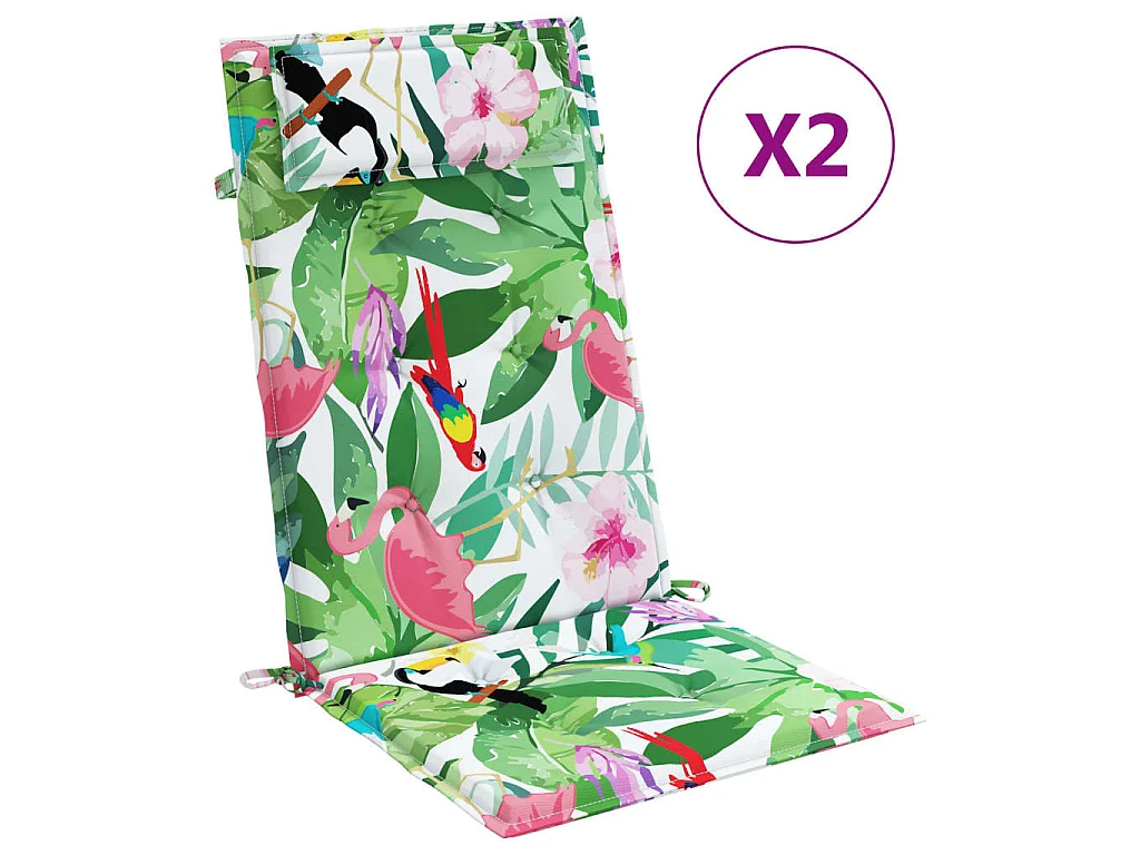 Coussins de chaise à dossier haut Lot de 2 multicolore OFR38496
