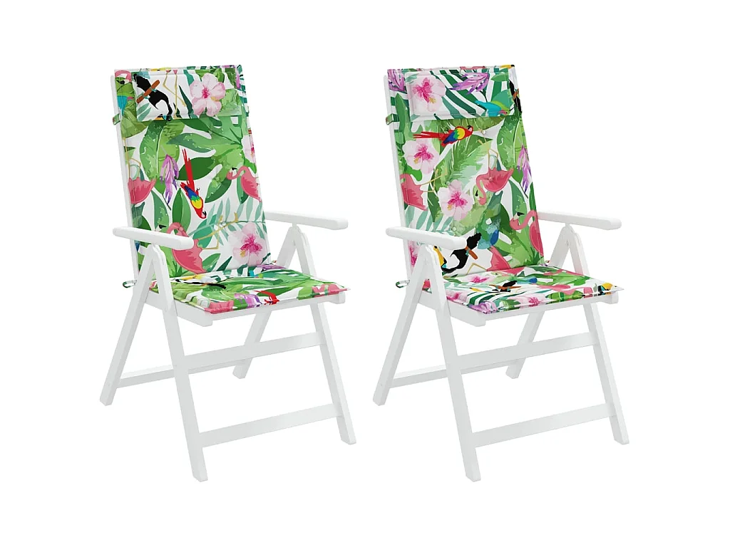 Coussins de chaise à dossier haut Lot de 2 multicolore OFR38496