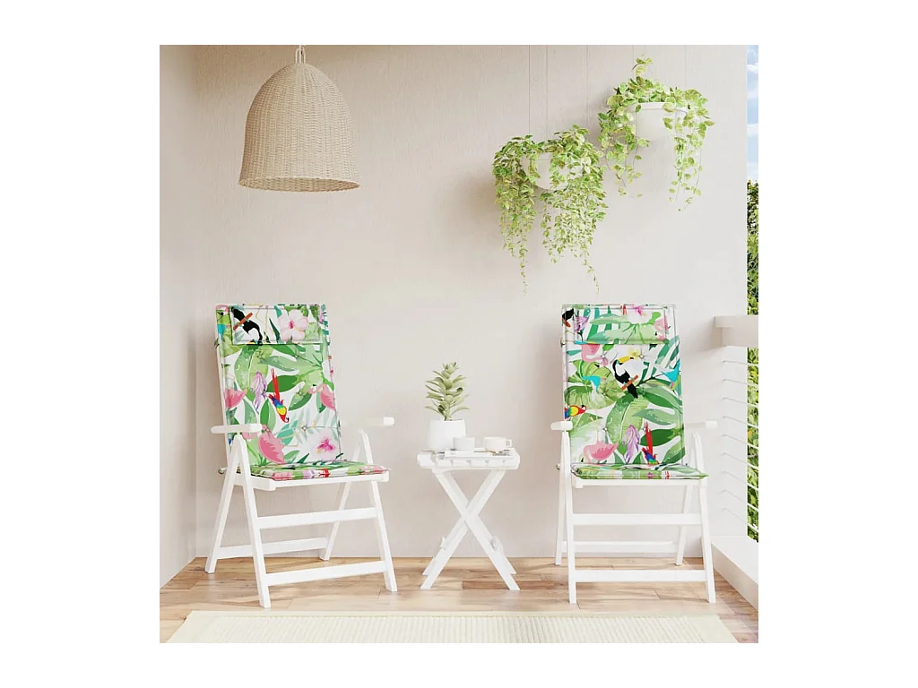 Coussins de chaise à dossier haut Lot de 2 multicolore OFR38496