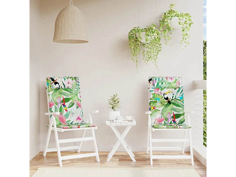 Coussins de chaise à dossier haut Lot de 2 multicolore OFR38496